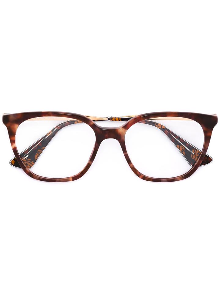 Prada Eyewear Tortoiseshell Effect Glasses - Brown