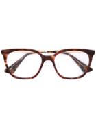 Prada Eyewear Tortoiseshell Effect Glasses - Brown