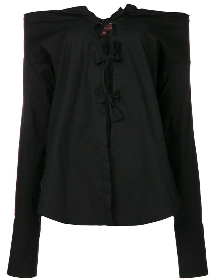 Romeo Gigli Vintage Off-the-shoulders Tied Blouse - Black