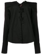 Romeo Gigli Vintage Off-the-shoulders Tied Blouse - Black