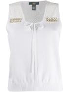 Cavalli Class Crystal Embellished Knitted Top - White