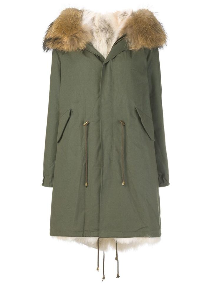 Furs66 Fur Trim Parka - Green