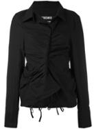 Jacquemus - Gathered Twist Longsleeved Shirt - Women - Cotton/polyester - 40, Black, Cotton/polyester