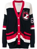 Laneus Embroidered Patch Cardigan - Black