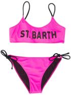 Mc2 Saint Barth Kids Logo Contrast Bikini Set - Pink