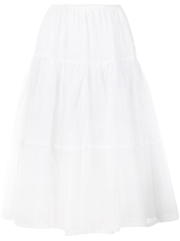 Kansai Yamamoto Vintage 1980's Tulle Flounce Skirt - White