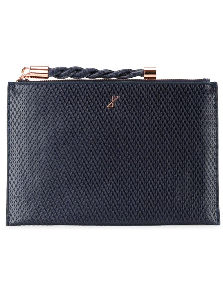 Ginger & Smart Embossed Snakeskin Effect Clutch