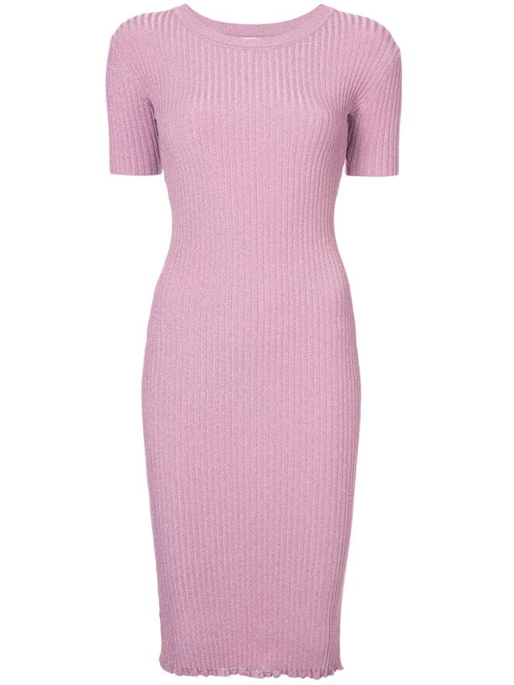Milly Ribbed Midi Dress - Pink & Purple