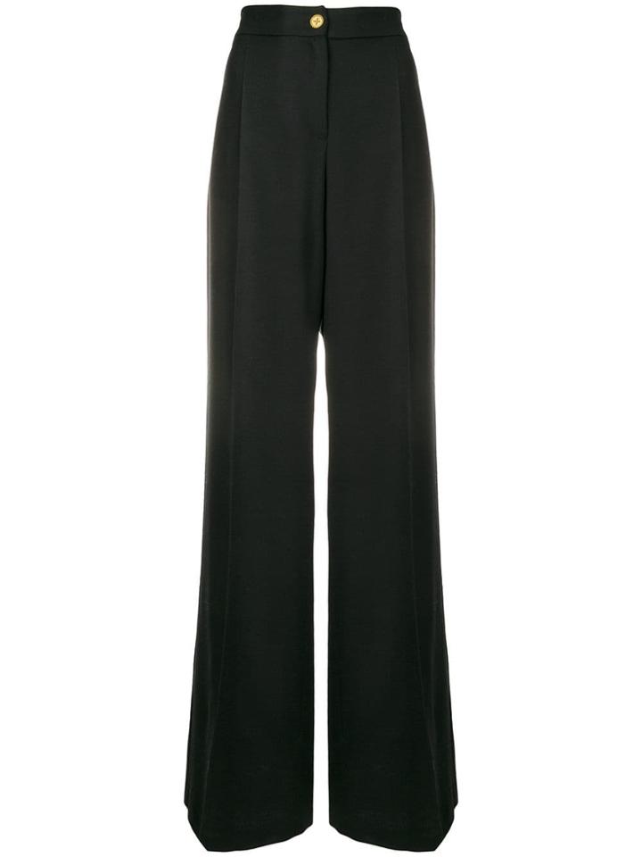 Edward Achour Paris High Waist Palazzo Trousers - Black