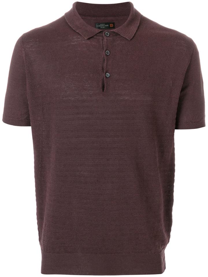 Corneliani Striped Polo Shirt - Brown