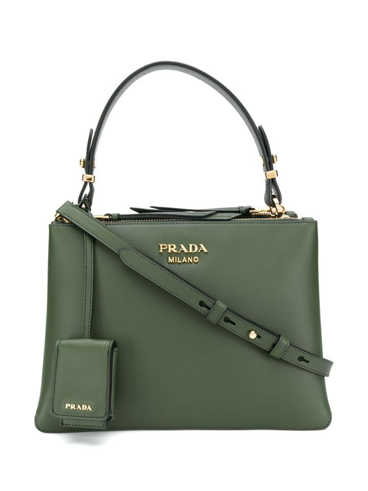 Prada Double Zip Tote - Green