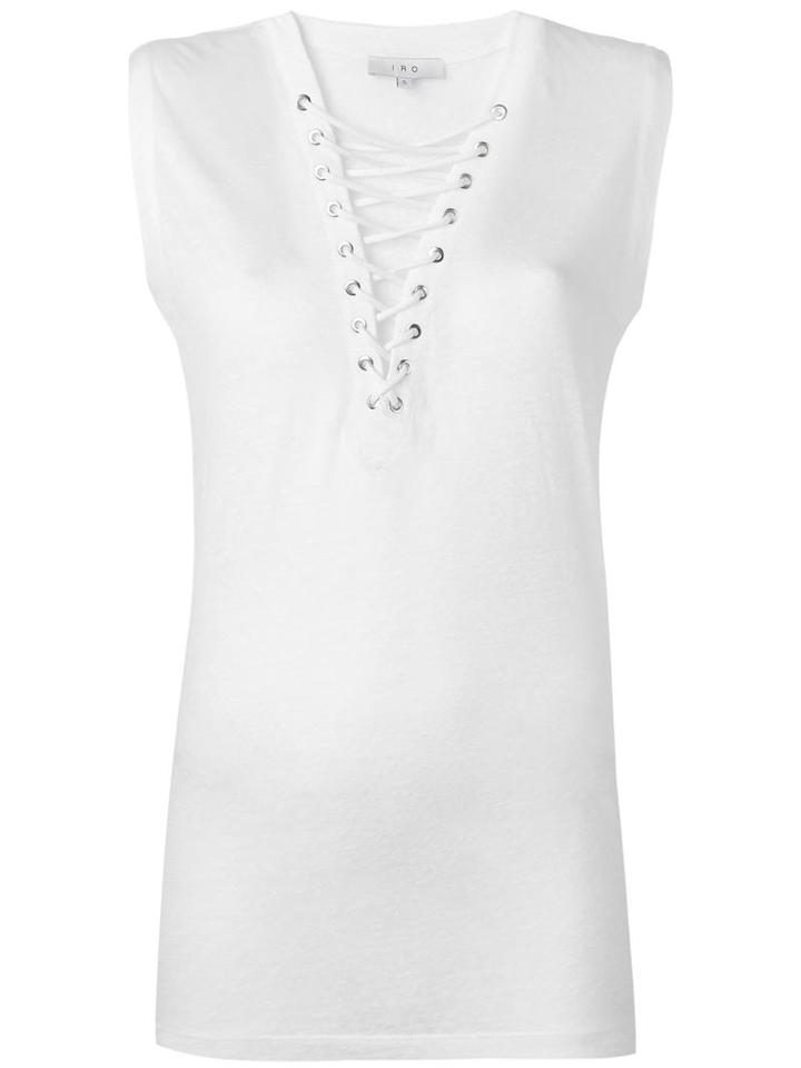 Iro Lace-up Tank Top, Women's, Size: Medium, White, Linen/flax