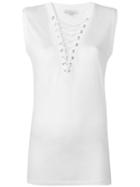 Iro Lace-up Tank Top, Women's, Size: Medium, White, Linen/flax