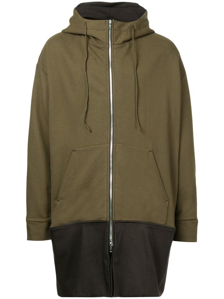 Juun.j - Tonal Zipped Hoodie - Men - Cotton - 48, Green, Cotton