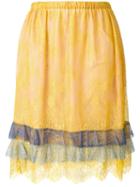 Philosophy Di Lorenzo Serafini Lace Skirt, Women's, Size: 40, Yellow/orange, Polyamide/polyester