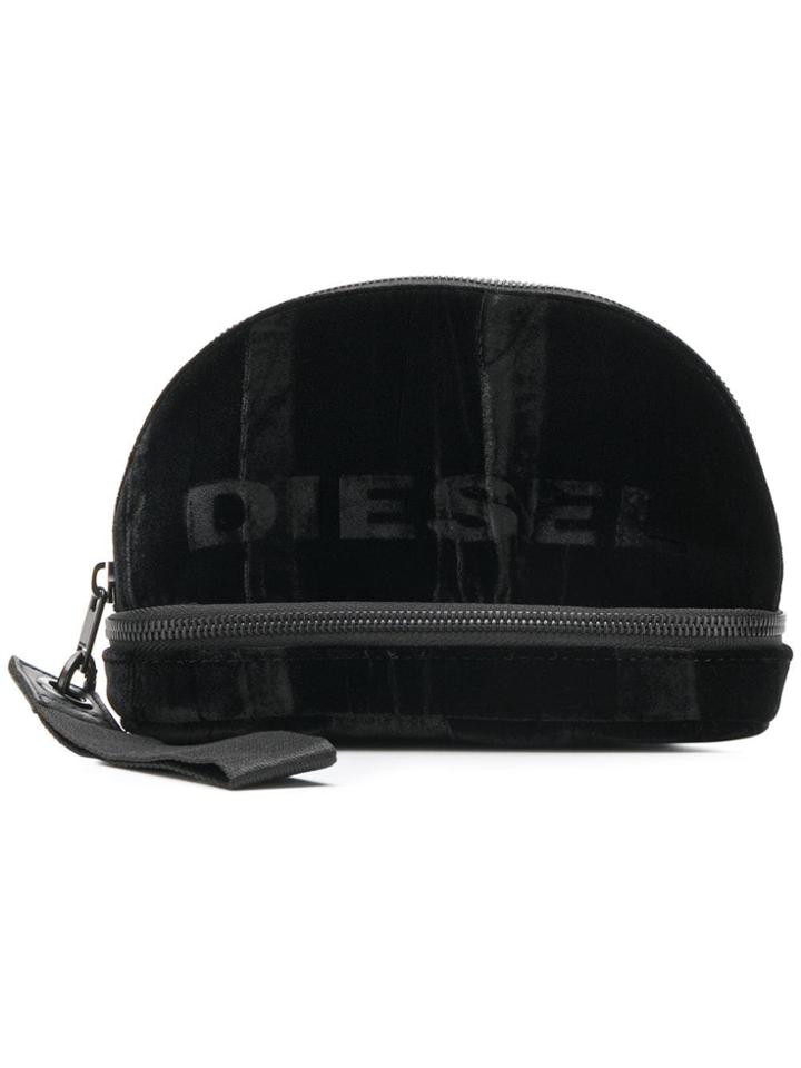 Diesel Logo Print Make-up Bag - Black