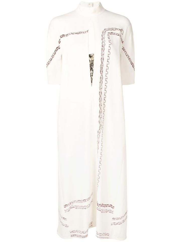 Victoria Beckham Sequin Belt Dress - White