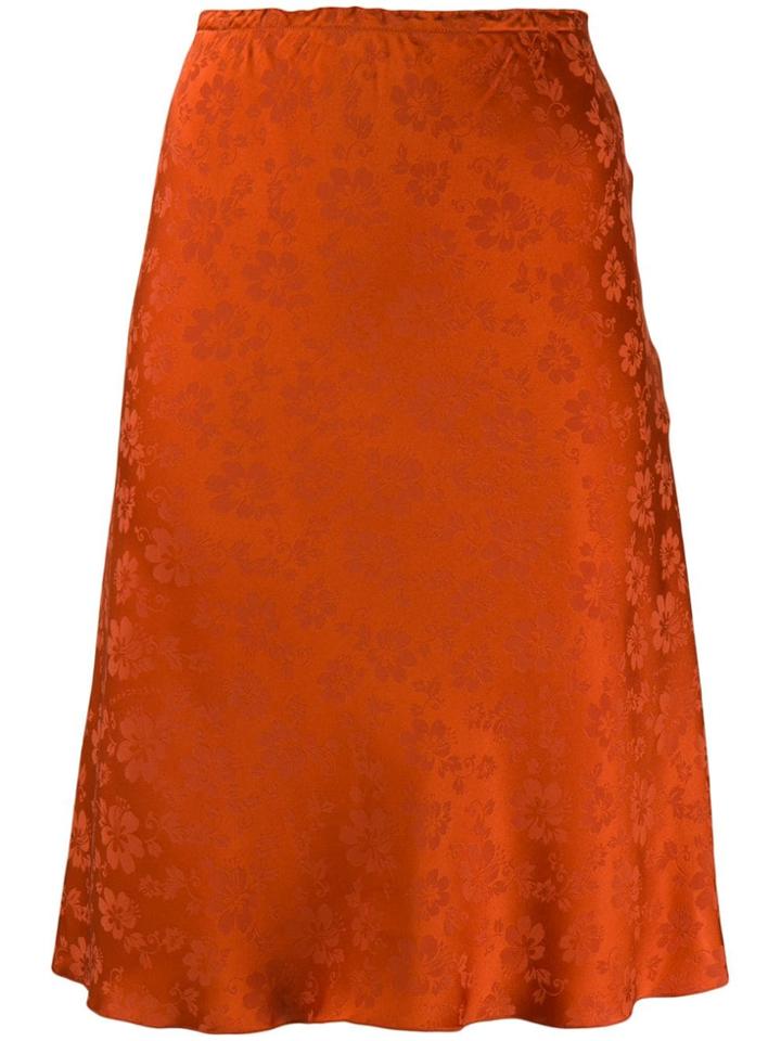 Alexa Chung Floral Jacquard Skirt - Orange