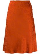 Alexa Chung Floral Jacquard Skirt - Orange