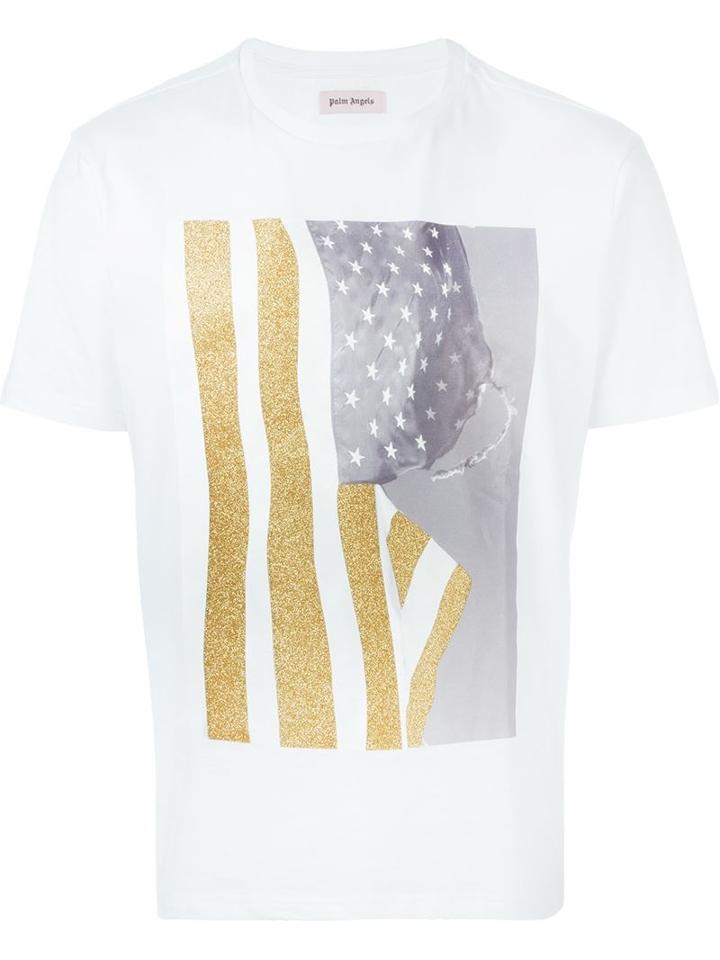 Palm Angels Photo Print T-shirt, Men's, Size: S, White, Cotton