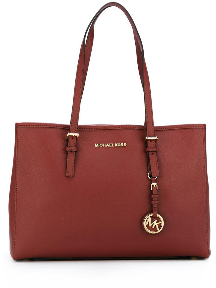 Michael Michael Kors Large 'jet Set Travel' E/w Tote, Women's, Red