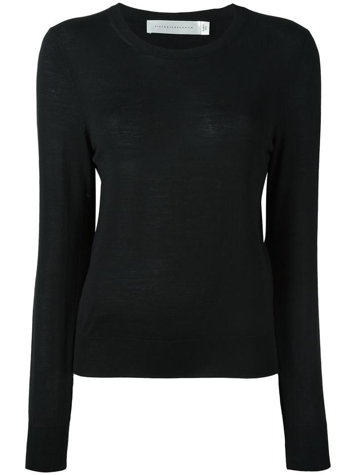 Victoria Beckham Round Neck Jumper, Women's, Size: 3, Black, Wool