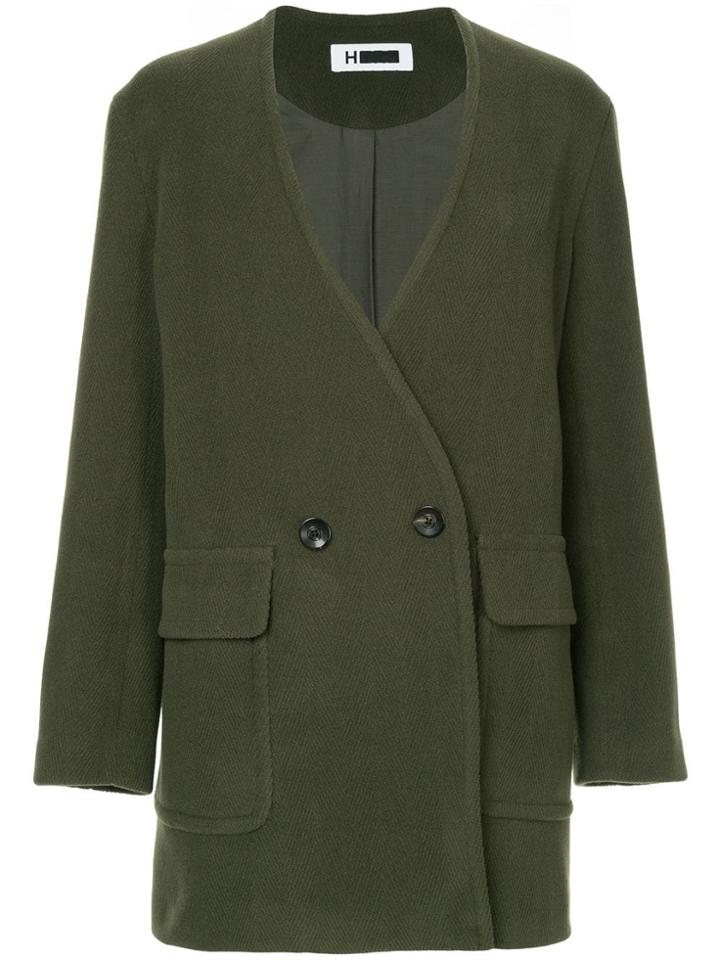 H Beauty & Youth Double-breasted Cocoon Coat - Brown