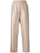 Giorgio Armani - Wide Leg Trousers - Women - Silk/acetate/cupro - 42, Nude/neutrals, Silk/acetate/cupro