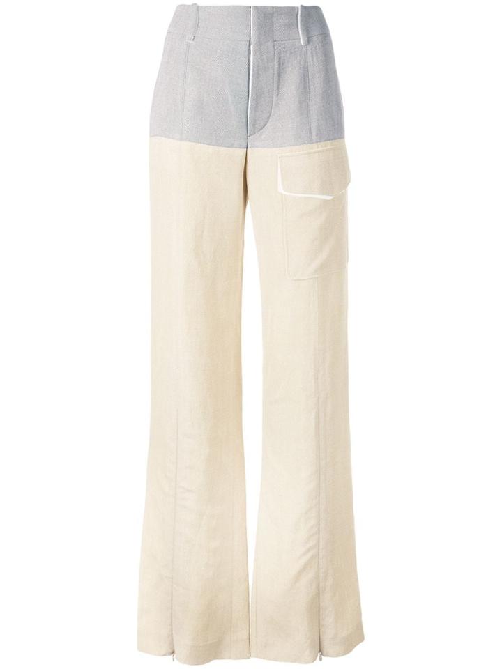 Chloé Colour Block Wide Leg Trousers - Neutrals