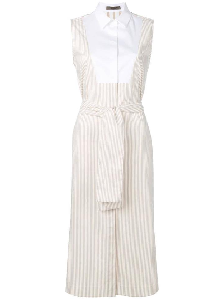 D.exterior Striped Shirt Dress - Neutrals