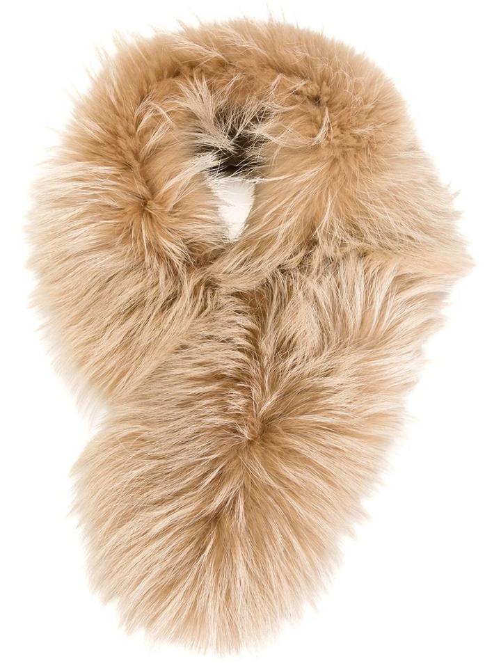 Mr & Mrs Italy Raccoon Fur Collar, Women's, Nude/neutrals, Racoon Fur/acetate/viscose