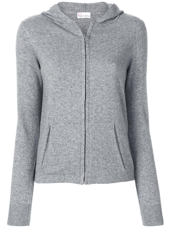 Red Valentino Floral Embroidered Hoodie - Grey