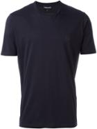 Emporio Armani Embroidered Logo T-shirt, Men's, Size: M, Blue, Cotton