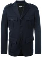 Dsquared2 Cargo Blazer, Men's, Size: 52, Blue, Virgin Wool/spandex/elastane/polyester/cotton