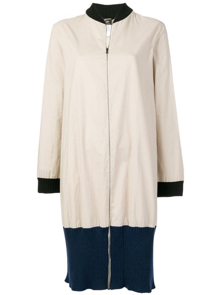 Jean Paul Gaultier Pre-owned Colour Block Zipped Coat - Neutrals