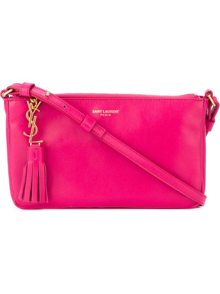 Saint Laurent 'monogram' Crossbody Bag, Women's, Pink/purple