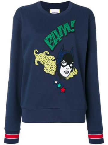 Iceberg Batgirl Embroidered Sweatshirt - Blue