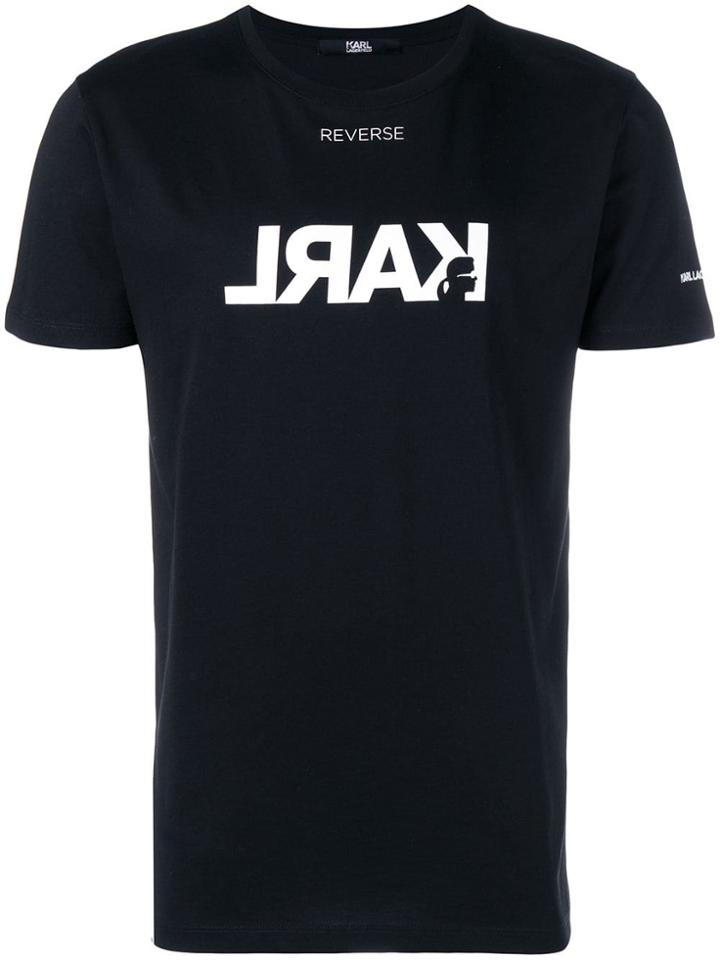 Karl Lagerfeld Reverse Logo T-shirt - Black