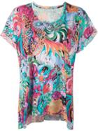 Tsumori Chisato Floral Print T-shirt, Women's, Size: 2, Blue, Rayon/cupro/silk