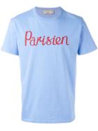 Maison Kitsuné 'parisien' T-shirt, Men's, Size: Xl, Blue, Cotton