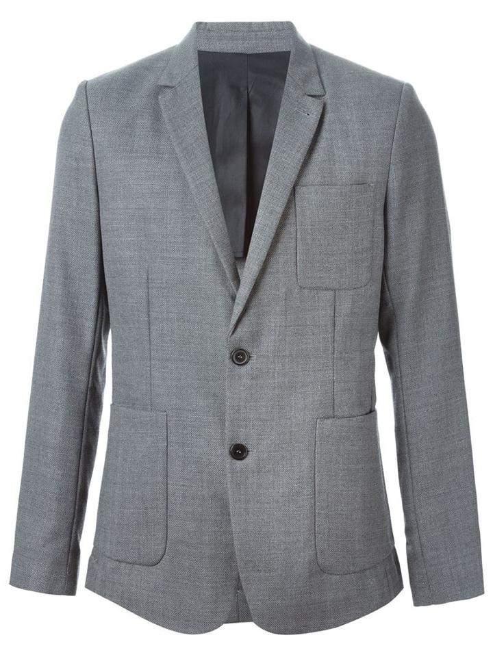 Ami Alexandre Mattiussi Pocket Blazer, Men's, Size: 44, Grey, Wool