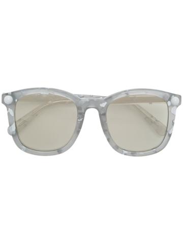 Christopher Kane Eyewear Square Frame Speckled Sunglasses - Grey