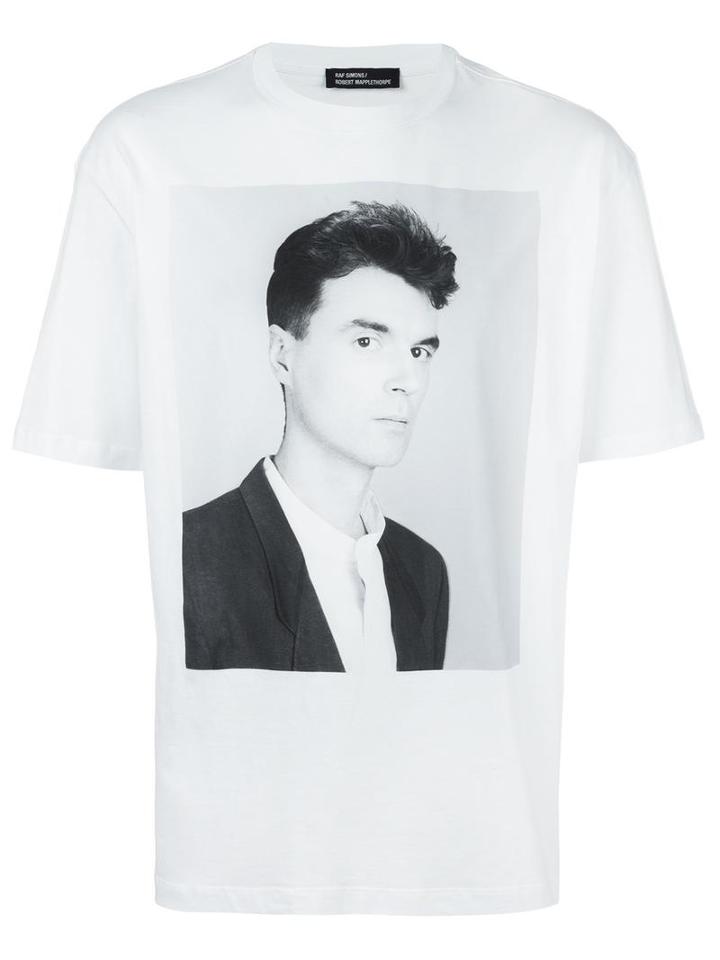 Raf Simons Square Print T-shirt, Men's, Size: Xl, White, Cotton