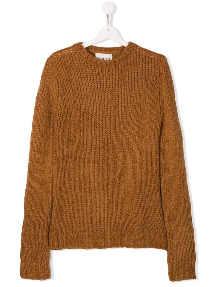 Touriste Teen Round Neck Jumper - Brown