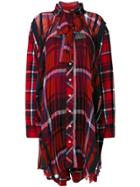 Sacai Checked Pussy Bow Dress - Red