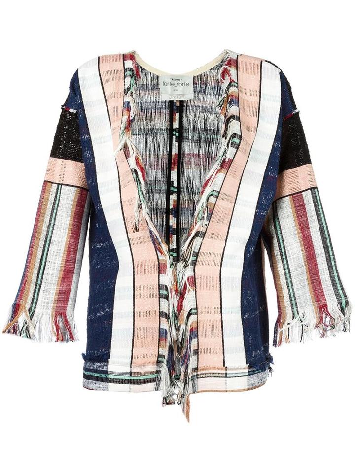 Forte Forte Woven Stripe Jacket, Women's, Size: 0, Cotton/polyamide/spandex/elastane