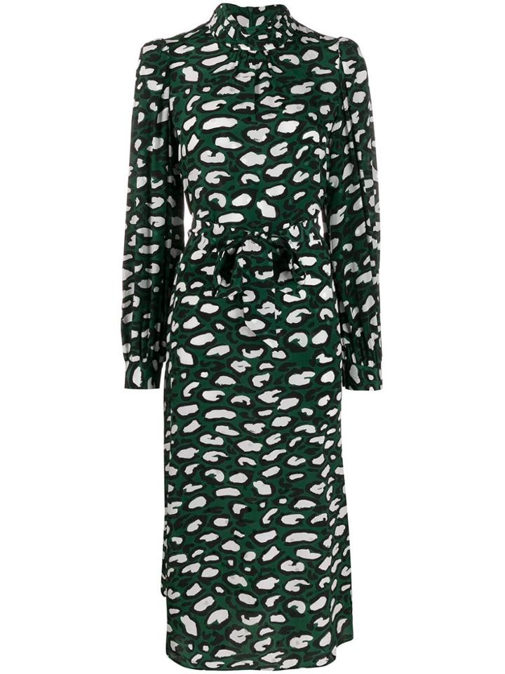 Essentiel Antwerp Printed Silk Midi Dress - Green