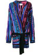 Laneus Cashmere Pattern Cardi-coat - Blue