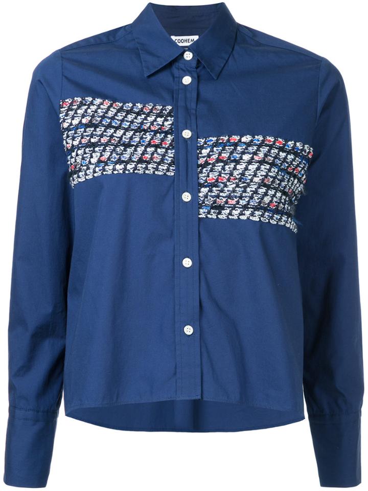 Coohem Blazer Tweed Shirt - Blue