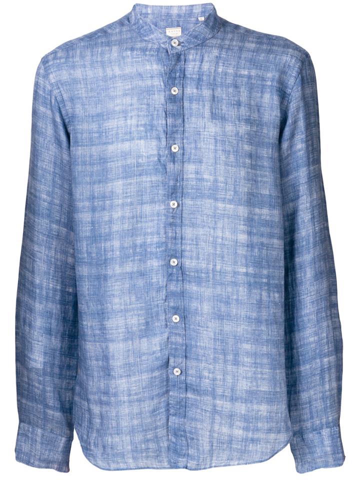 Xacus Mandarin Collar Shirt - Blue